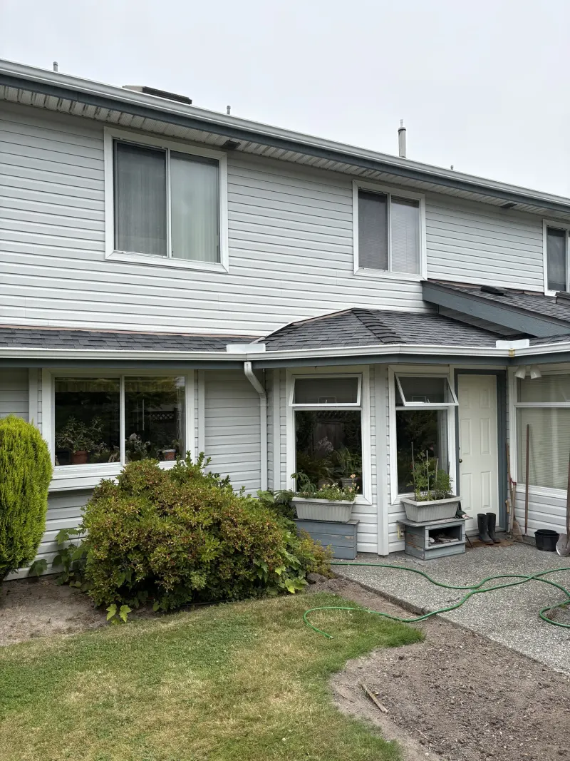 Completed exterior trim colour match, view eight, at this Ladner home in Delta, BC