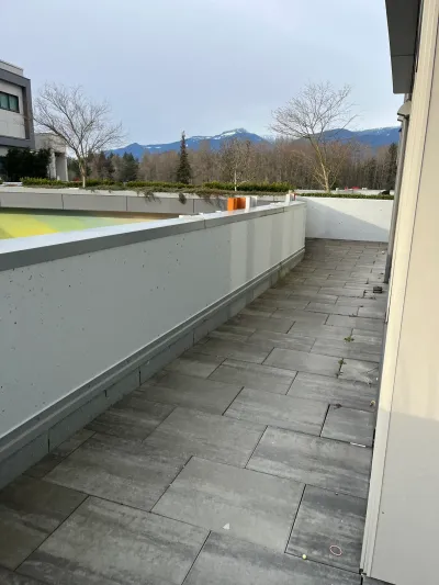 Avesta property, retaining wall section completed