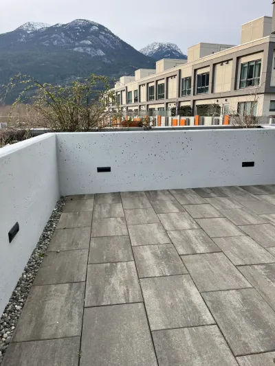 Avesta property, power washed concrete wall