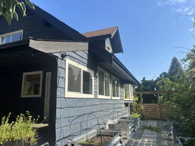 After: corner detail, fresh paint, Brackendale