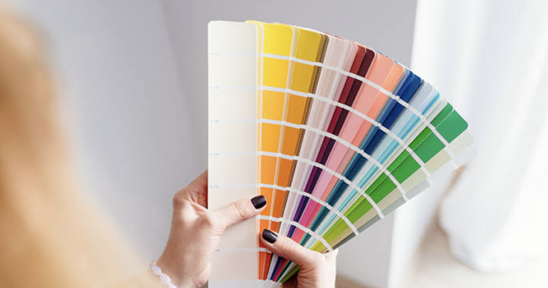 Paint colour swatches fan, colour consultation