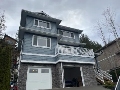 Garibaldi Highlands 4-storey colour match, in progress, front view
