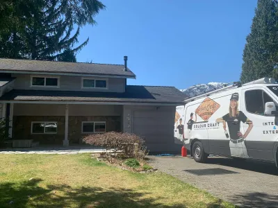 Before: front, Colour Craft van in driveway, Garibaldi Highlands Squamish