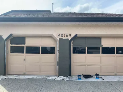 Before: tan garage doors, Garibaldi Highlands
