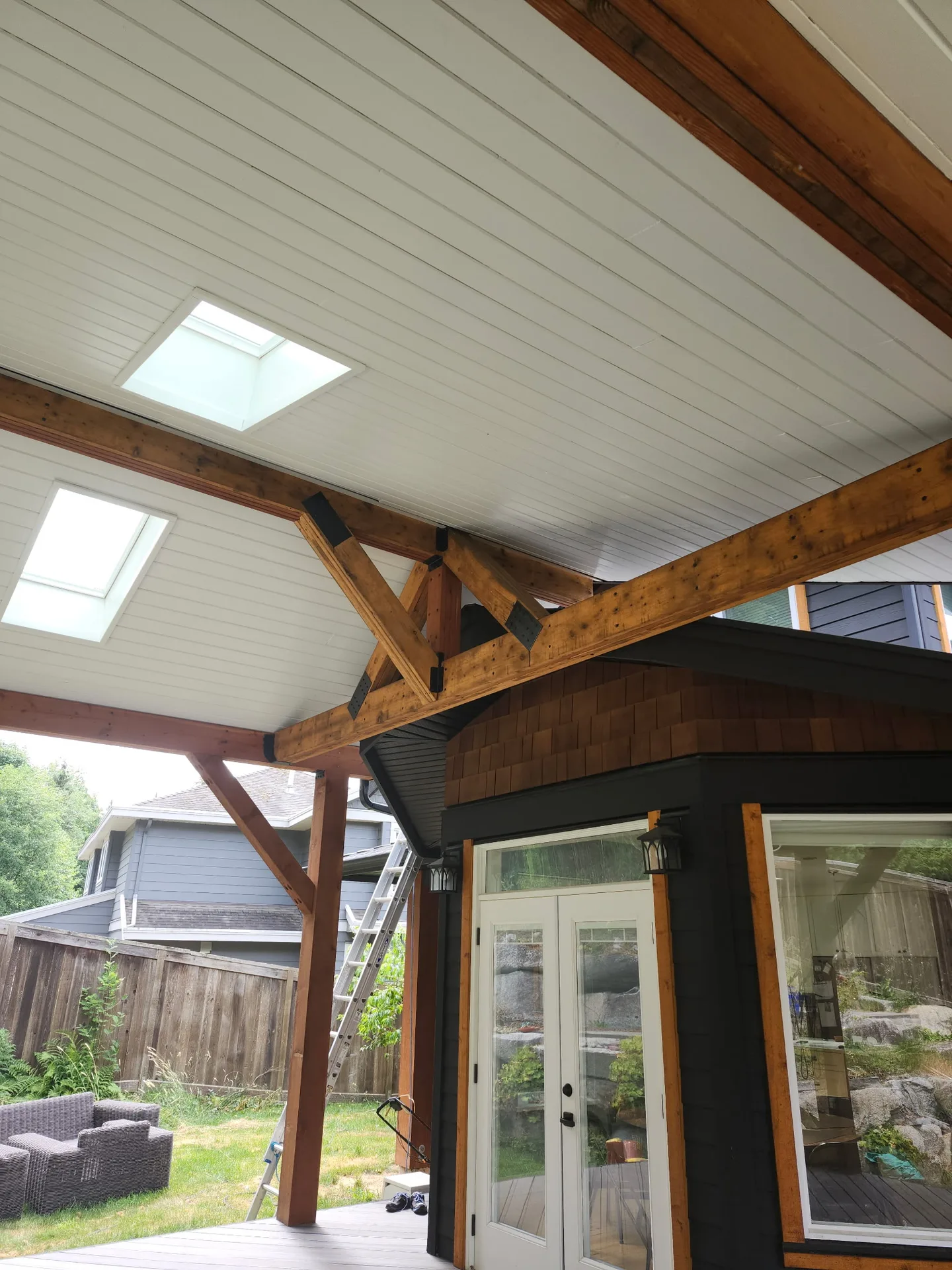 White Soffit Stain, Salt Spring Island, BC, completed by Colour Craft Painting
