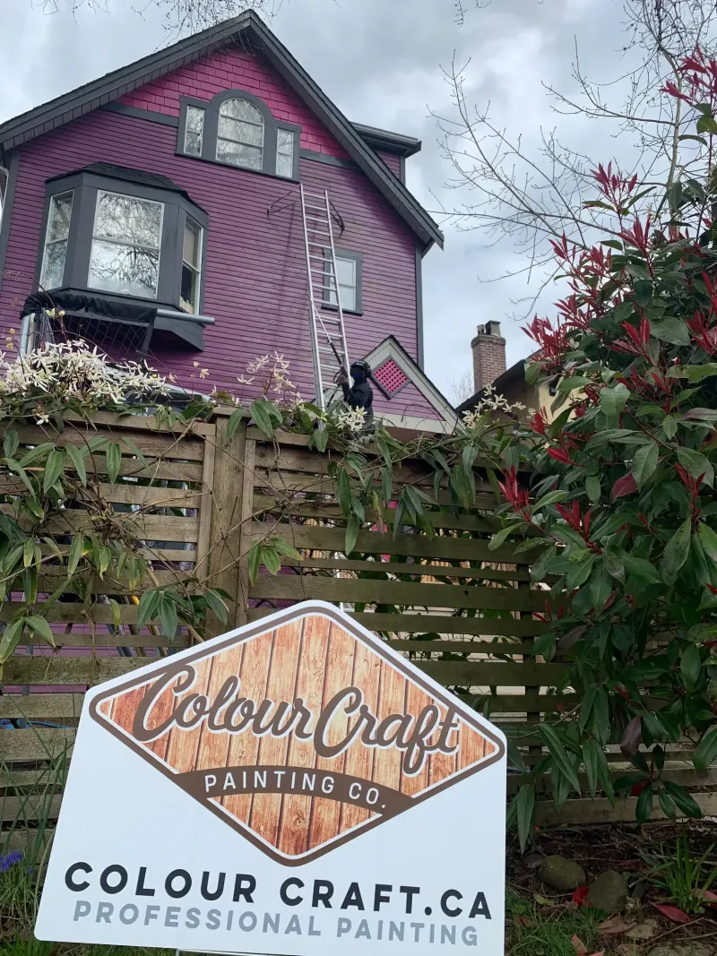 Before: Colour Craft crew painting upper storeys, East Vancouver