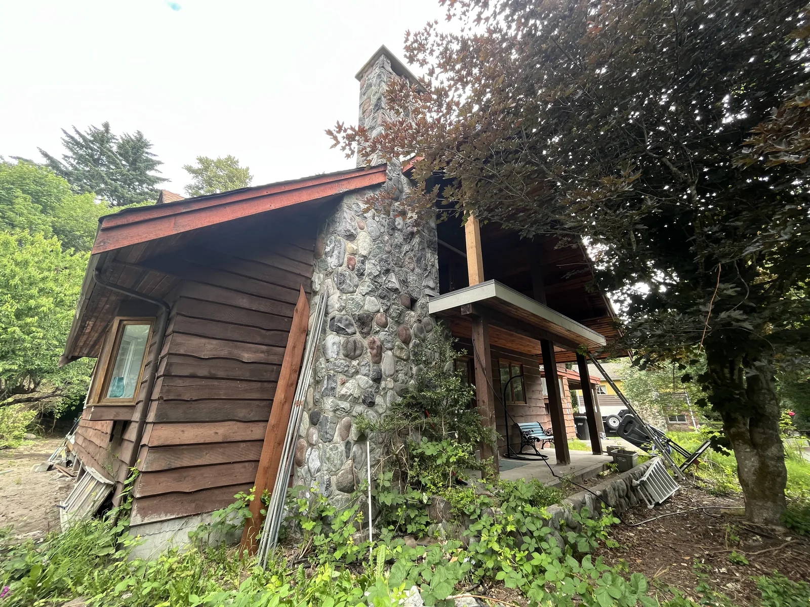 Before: Kristen residence detail, weathered trim and siding, Brackendale