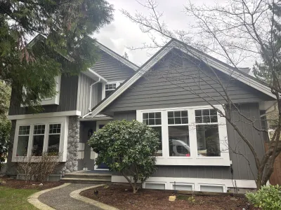 Before: front view, original colour, North Vancouver