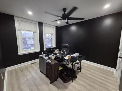 Black office walls after interior painting, Philadelphia PA