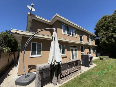 After: completed exterior, Seafair Richmond BC, colour match stucco