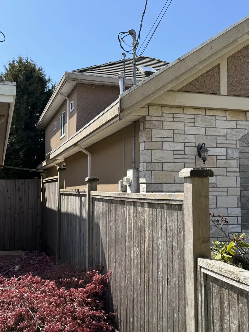 Before: rear exterior, Seafair Richmond BC, original condition