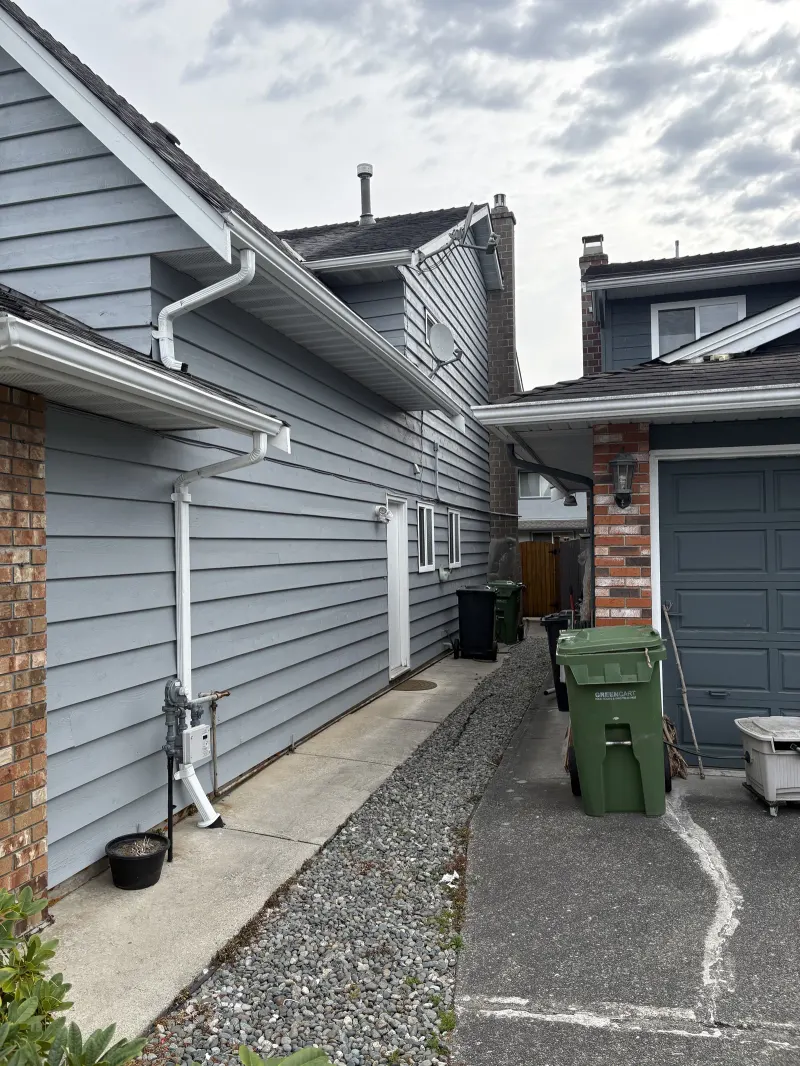 After: garage doors, Steveston Richmond BC, Pure White SW-7005
