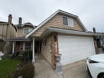 Before: side view, Steveston Richmond BC, wood siding before painting
