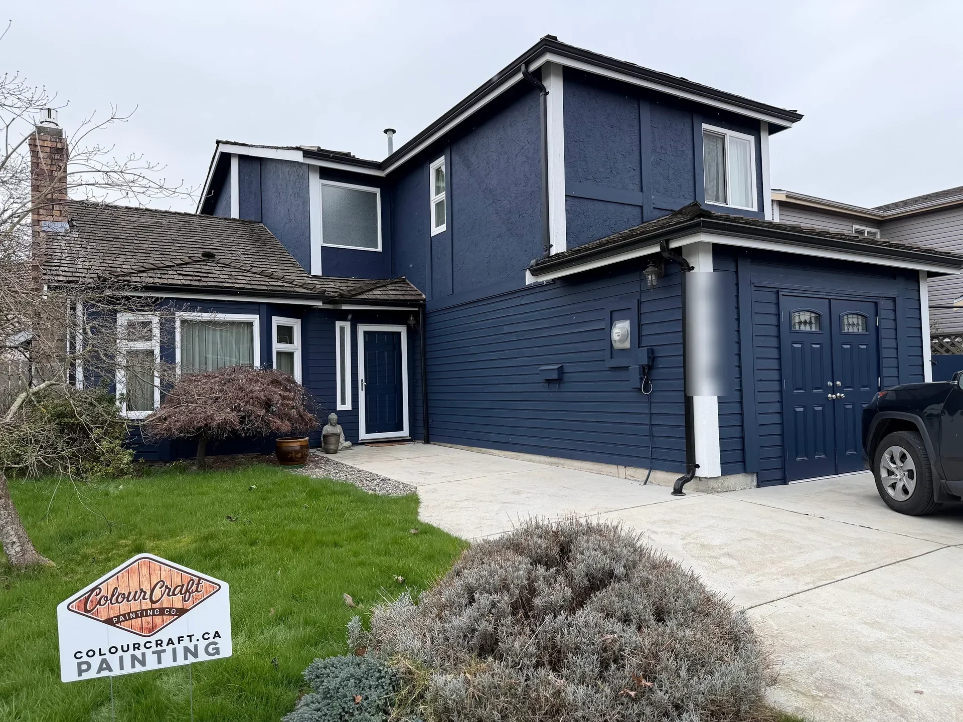 Wood & Stucco Siding Exterior Repaint, Steveston, Richmond, BC, completed by Colour Craft Painting