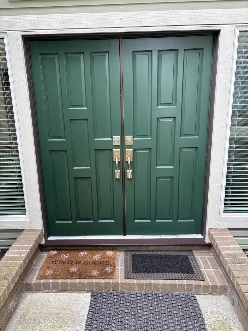 After: Front double entry door with sidelight windows and step, Tsawwassen, Delta, BC