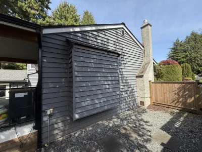 Before: exterior, Tsawwassen Delta BC, original wood siding before painting