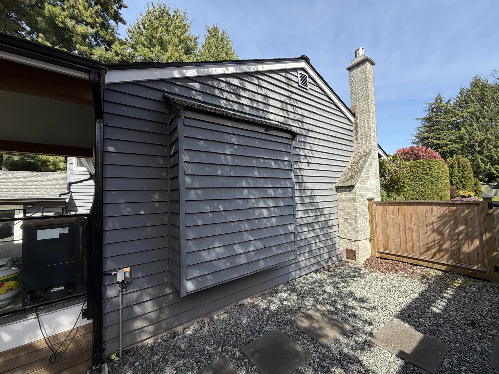 Before: exterior, Tsawwassen Delta BC, original wood siding before painting