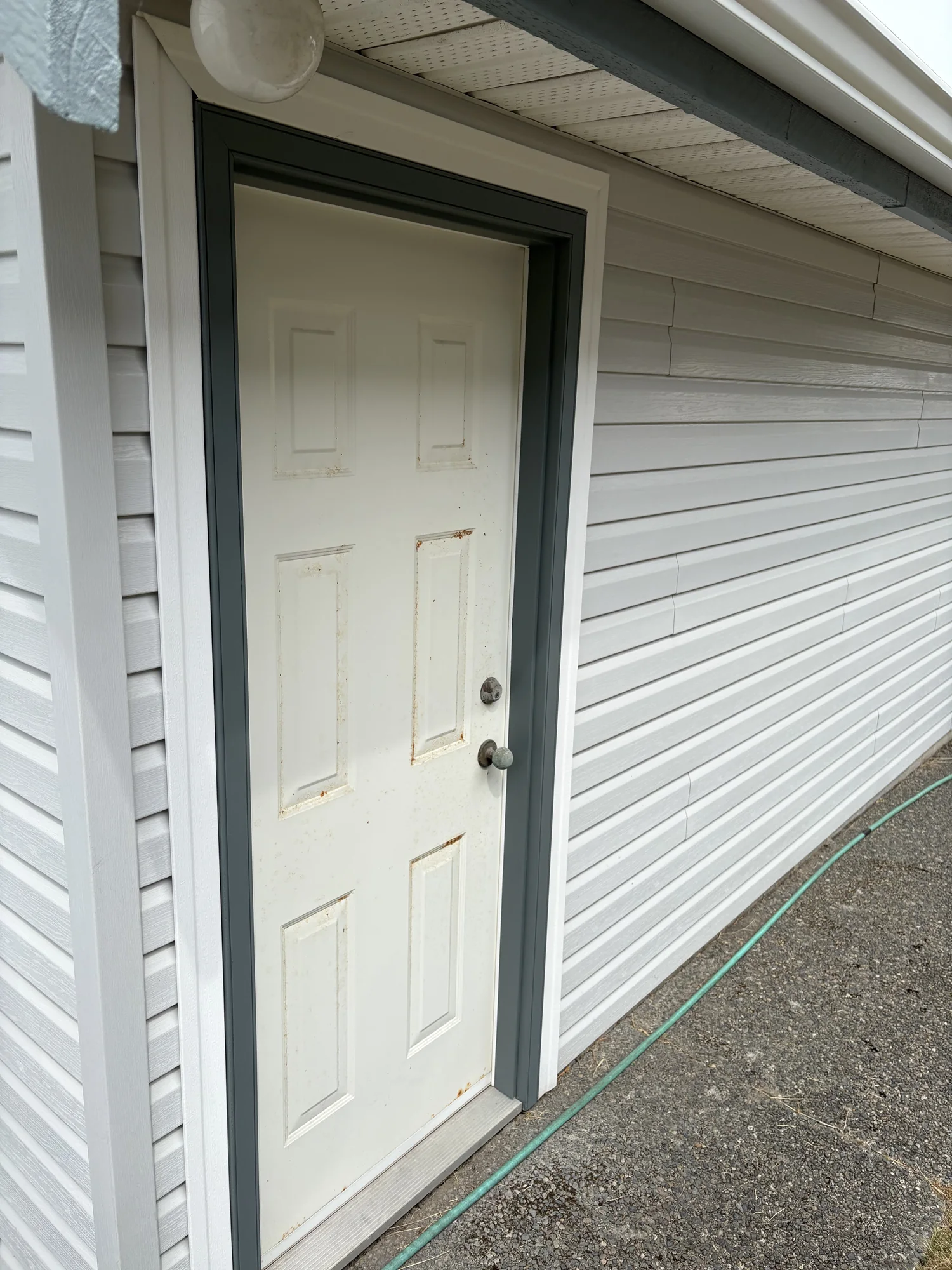 Completed exterior trim colour match, view six, at Dick’s Ladner home in Delta, BC