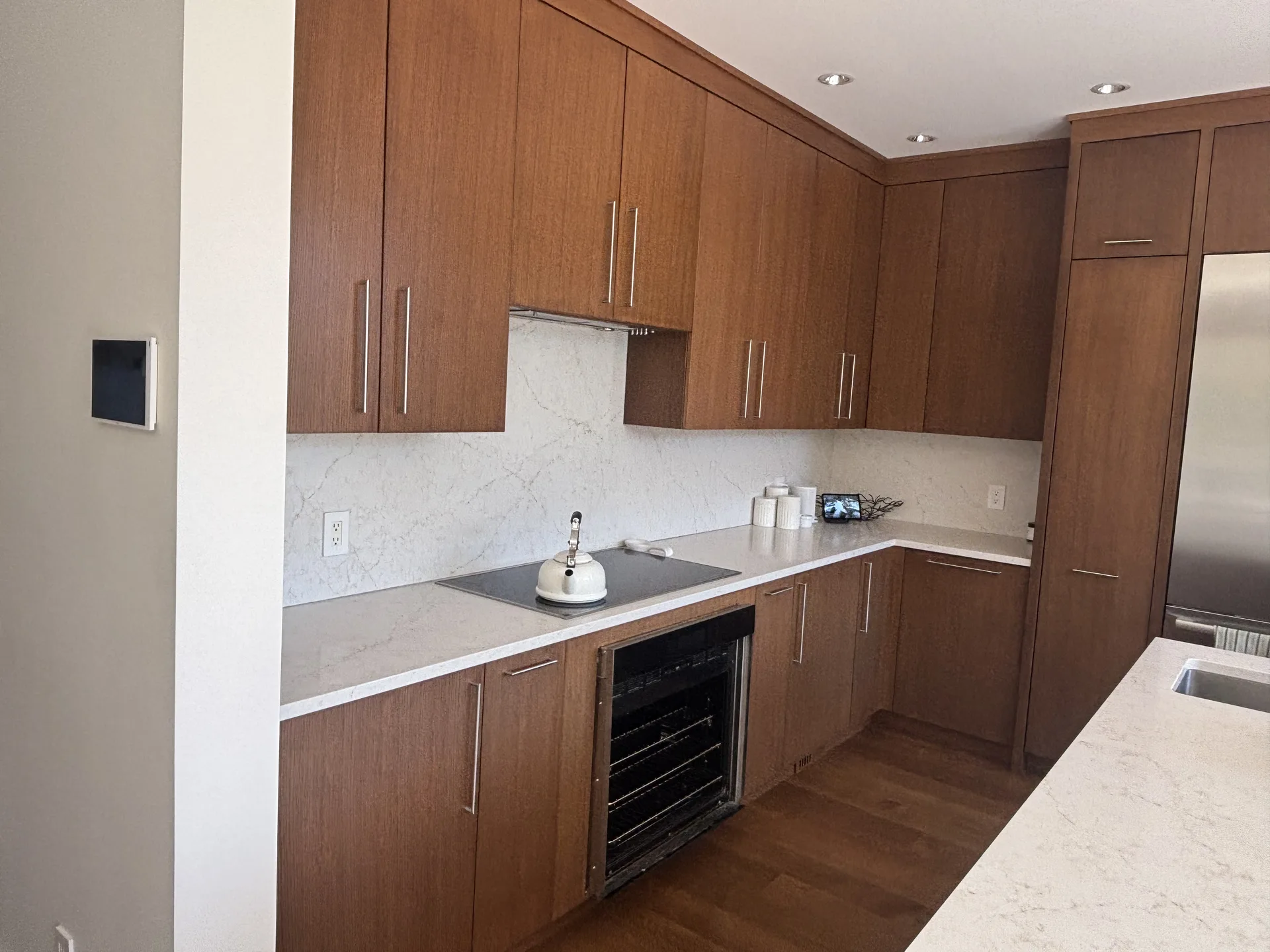 Cabinet painting detail — dark charcoal shaker cabinets with precise finish by Colour Craft Painting