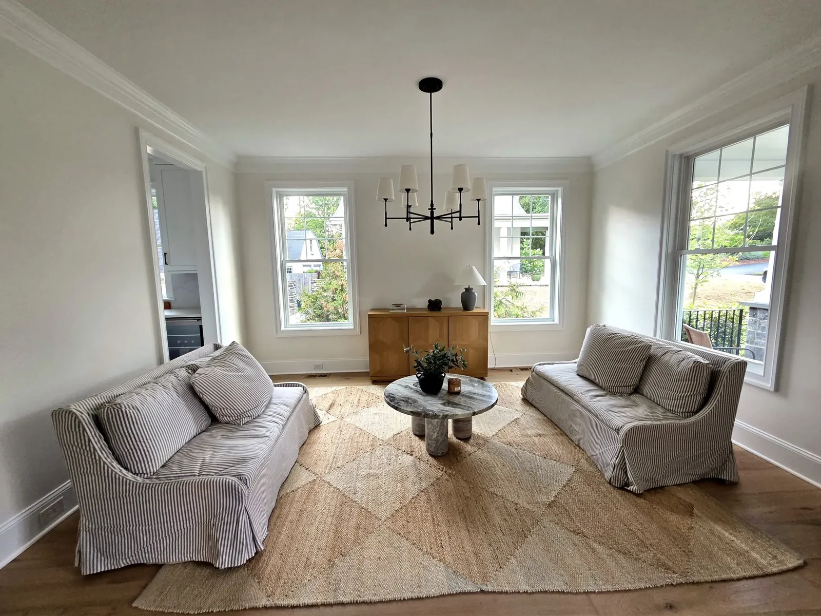 Completed sitting room in Carly’s Bala Cynwyd home