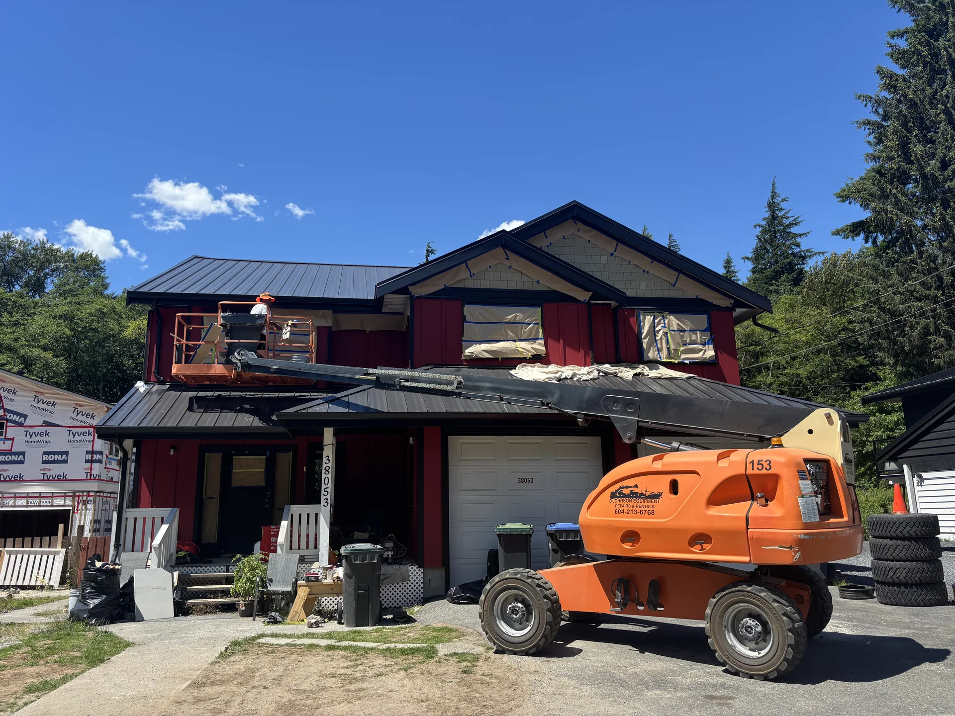 In-progress renovation repaint at Charissa residence, Valleycliffe Squamish BC