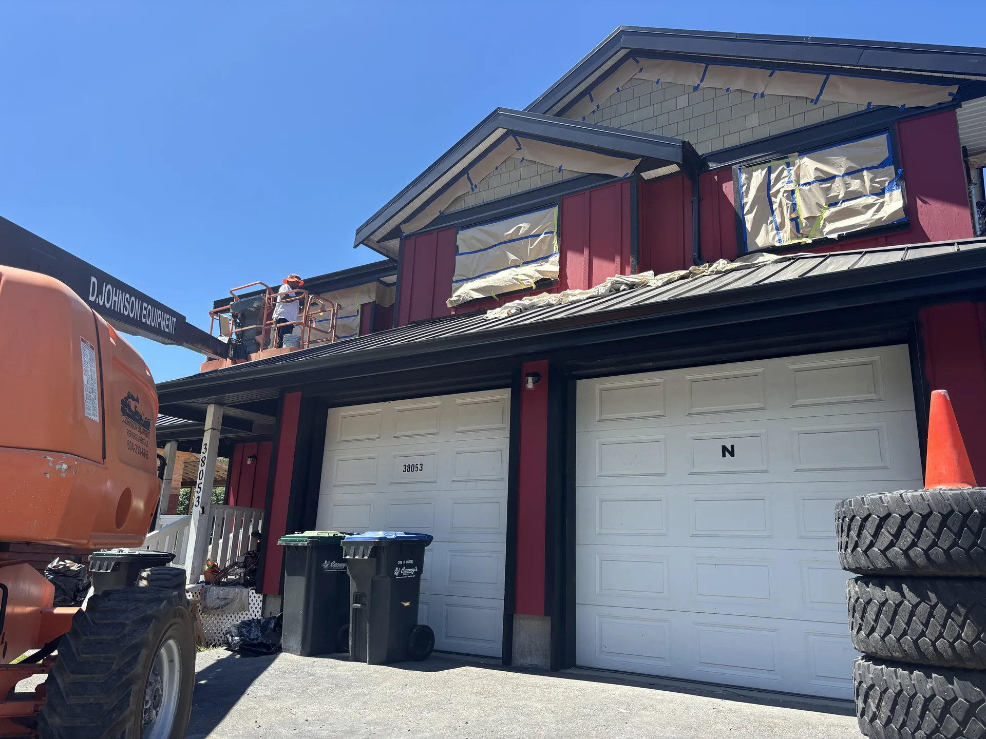 In-progress renovation repaint at Charissa residence, Valleycliffe Squamish BC