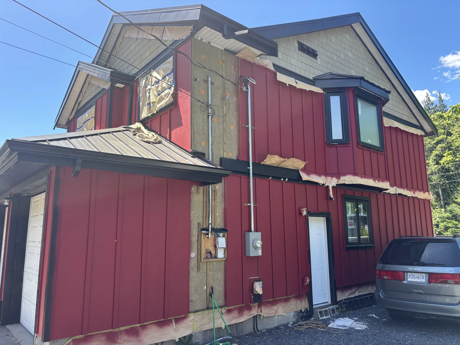 In-progress renovation repaint at Charissa residence, Valleycliffe Squamish BC