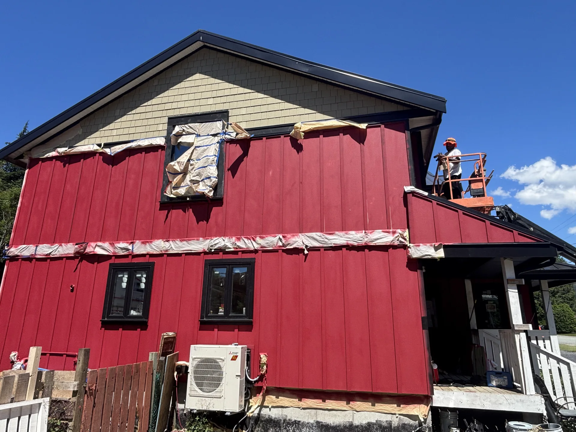 In-progress renovation repaint at Charissa residence, Valleycliffe Squamish BC