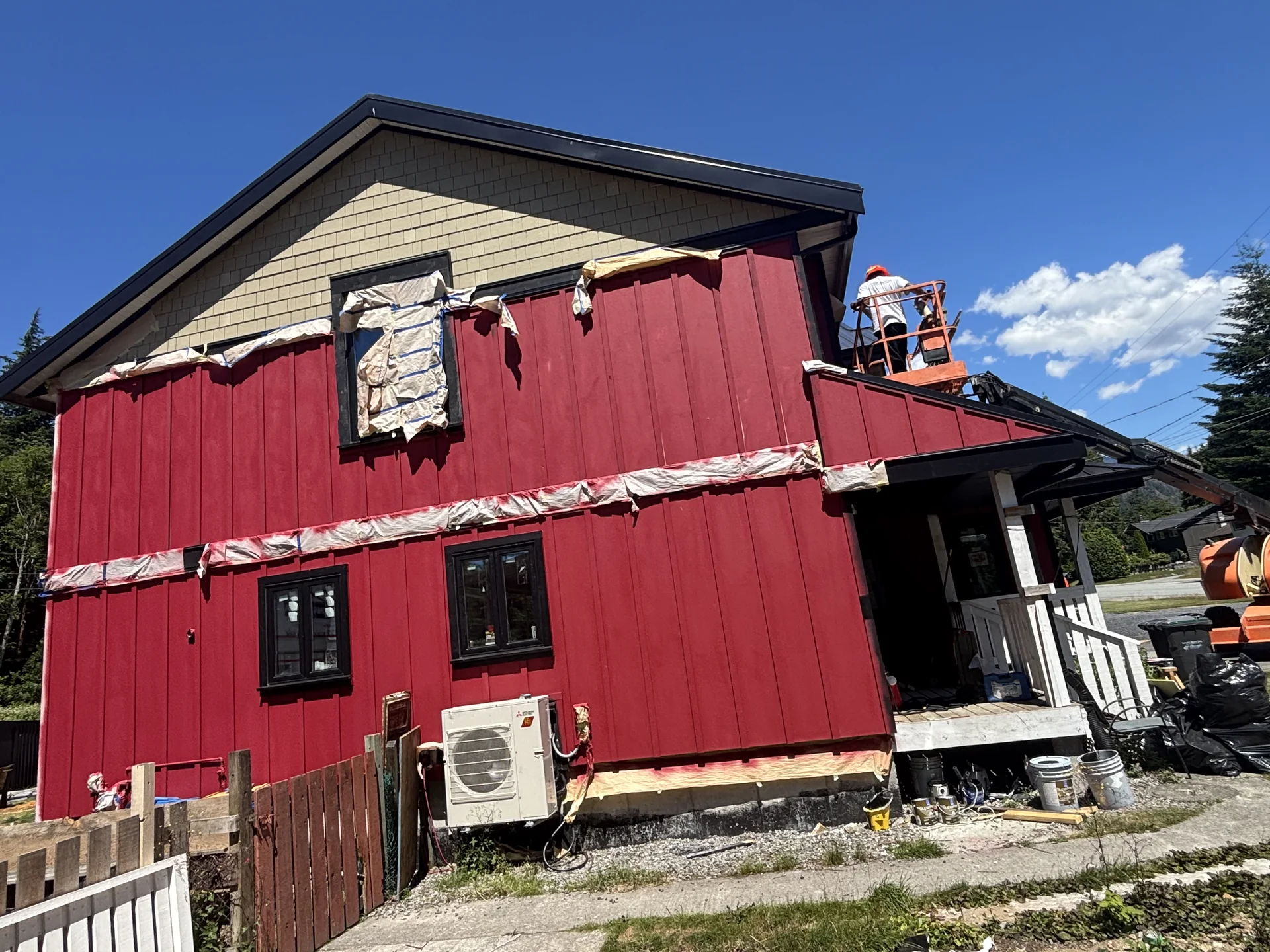 In-progress renovation repaint at Charissa residence, Valleycliffe Squamish BC