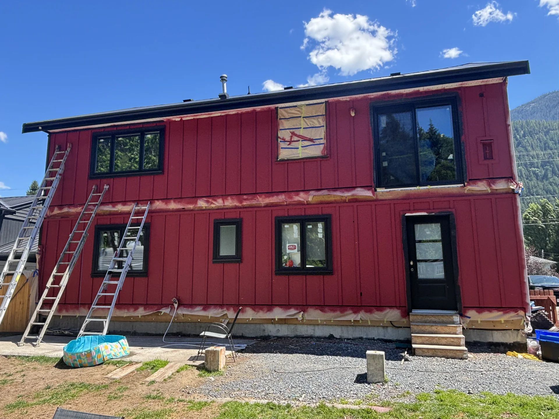 In-progress renovation repaint at Charissa residence, Valleycliffe Squamish BC