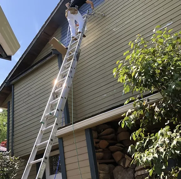 Before — Beige wood siding, Brackendale Craftsman home, Squamish BC