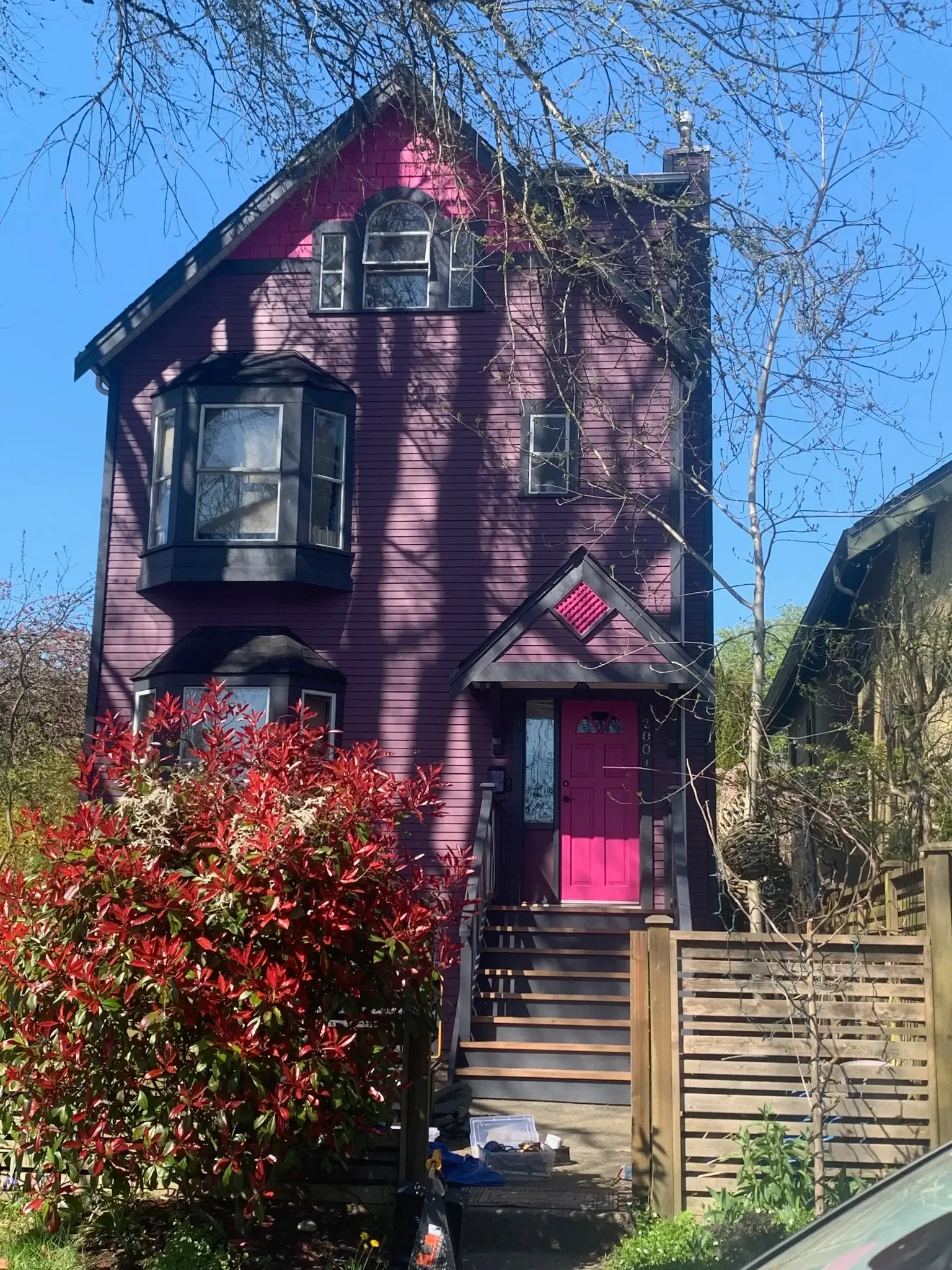 Bold Purple, Charcoal & Pink Exterior Transformation — East Vancouver, BC