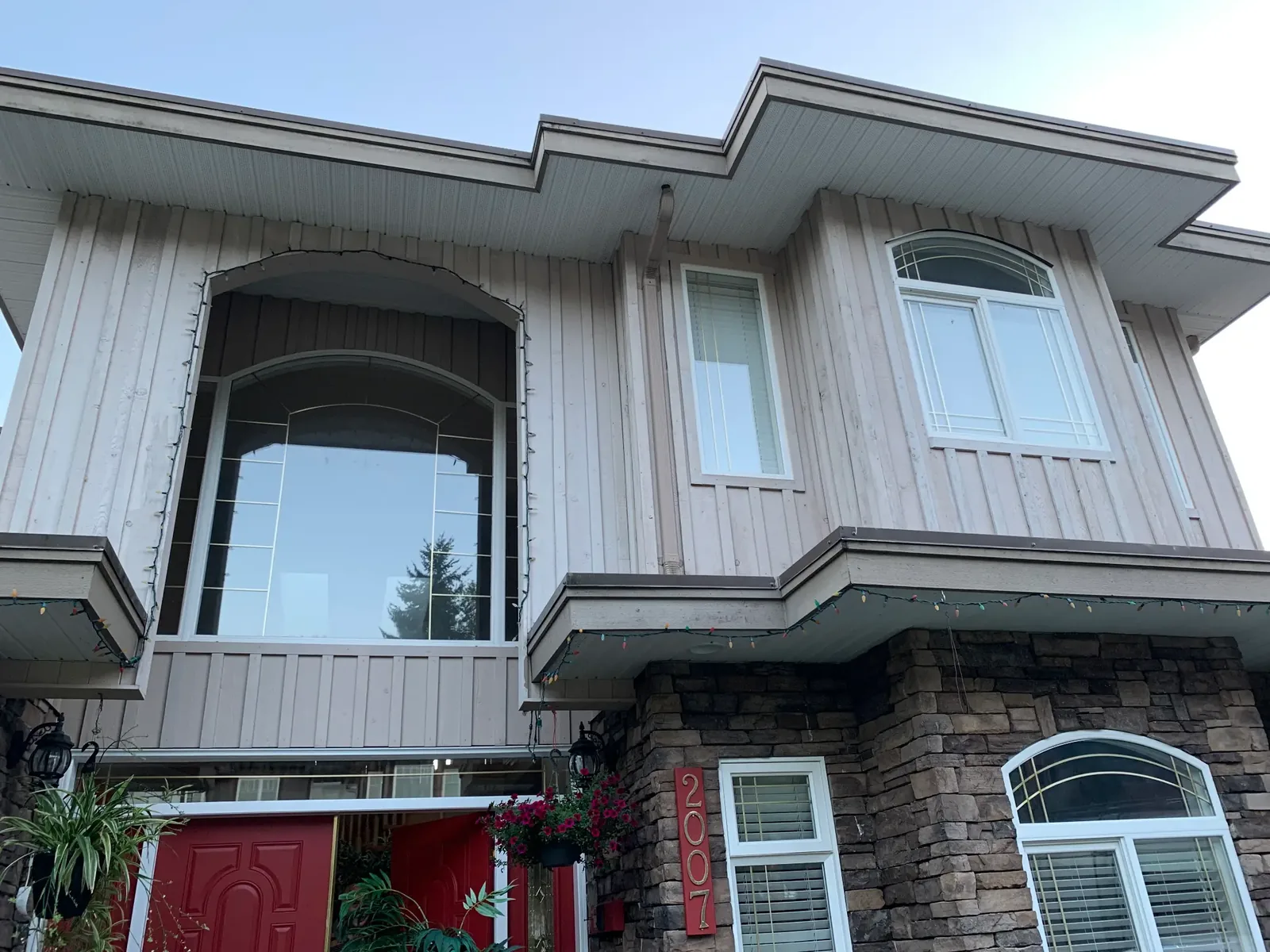Before — Grewal residence upper storey, weathered siding, Garibaldi Highlands