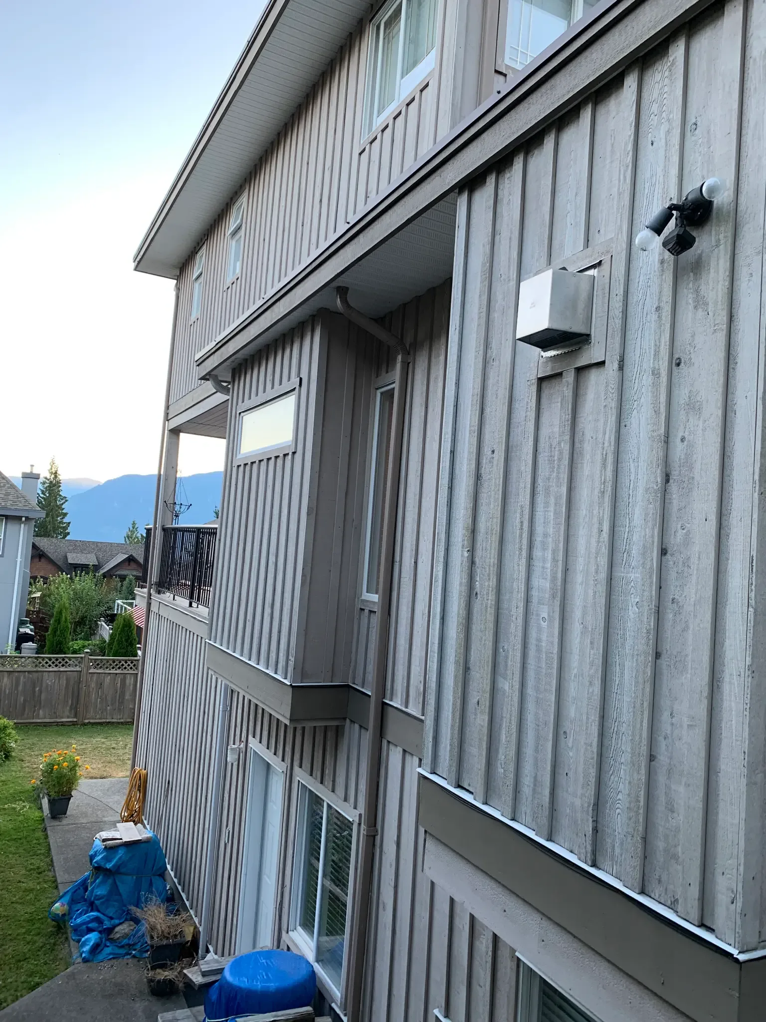 Before — Grewal residence side view, weathered cedar siding, Garibaldi Highlands