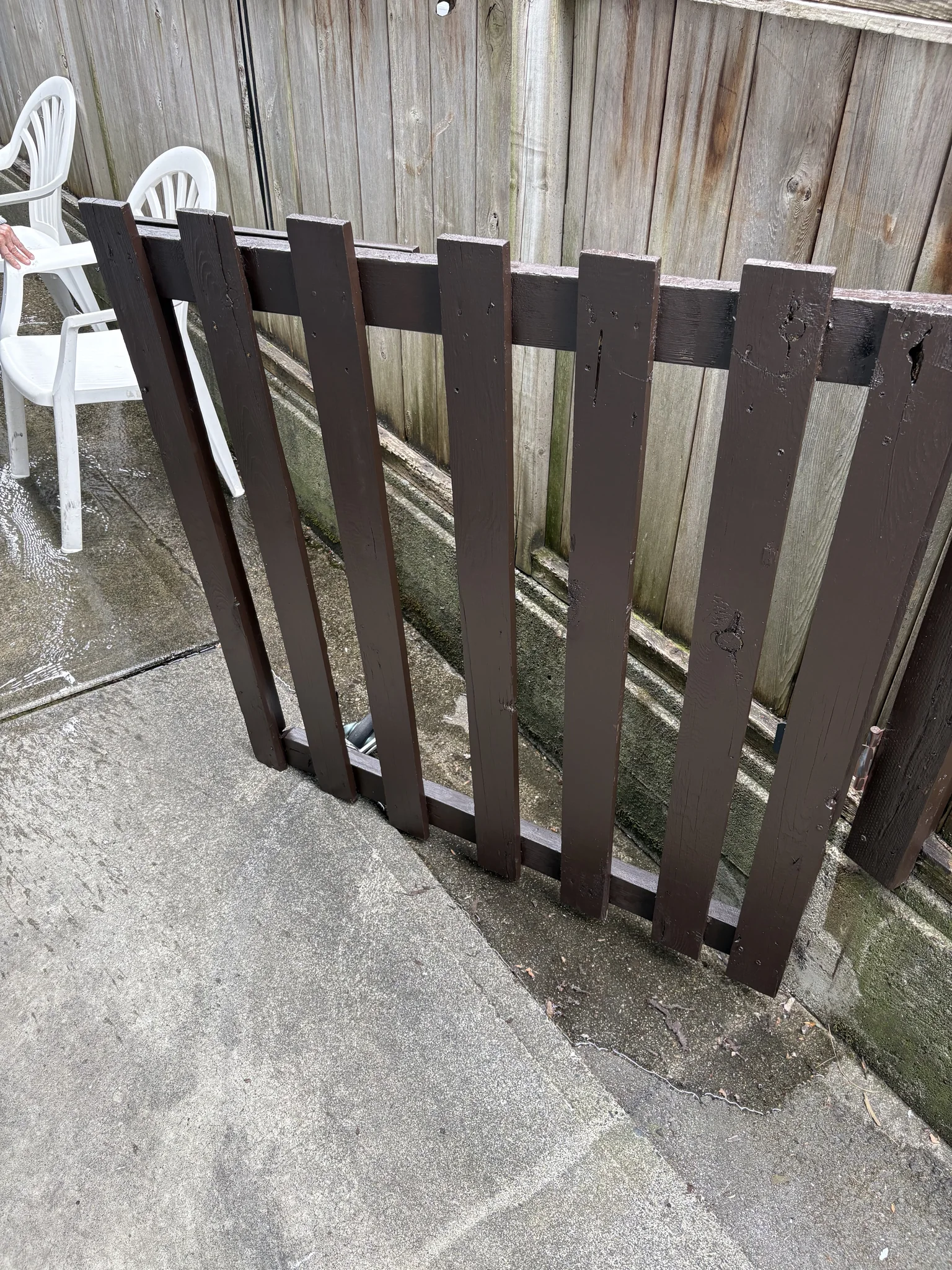 After completed exterior colour-match view at a Steveston home in Richmond, BC