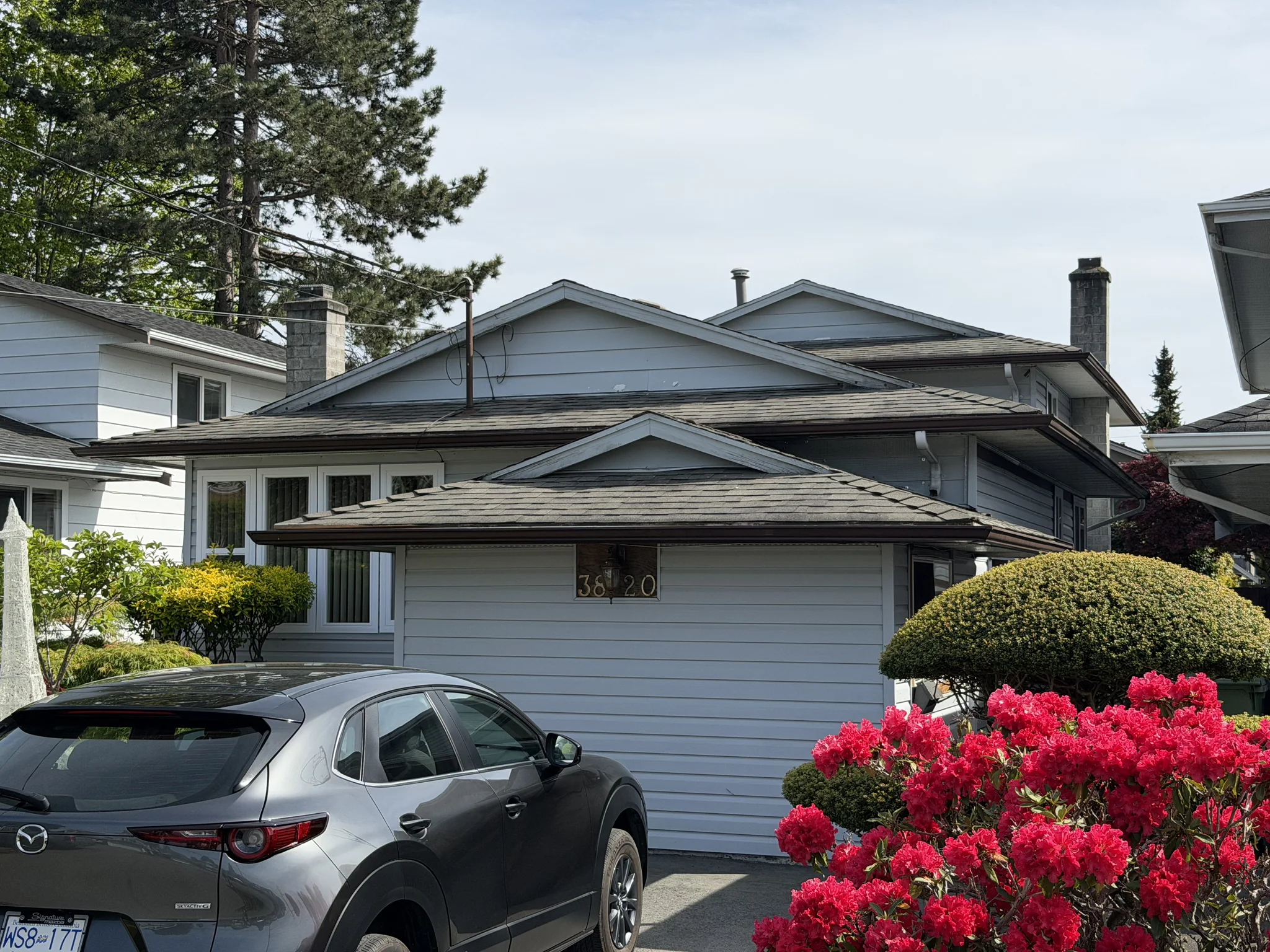 Before exterior colour-match scope at a Steveston home in Richmond, BC