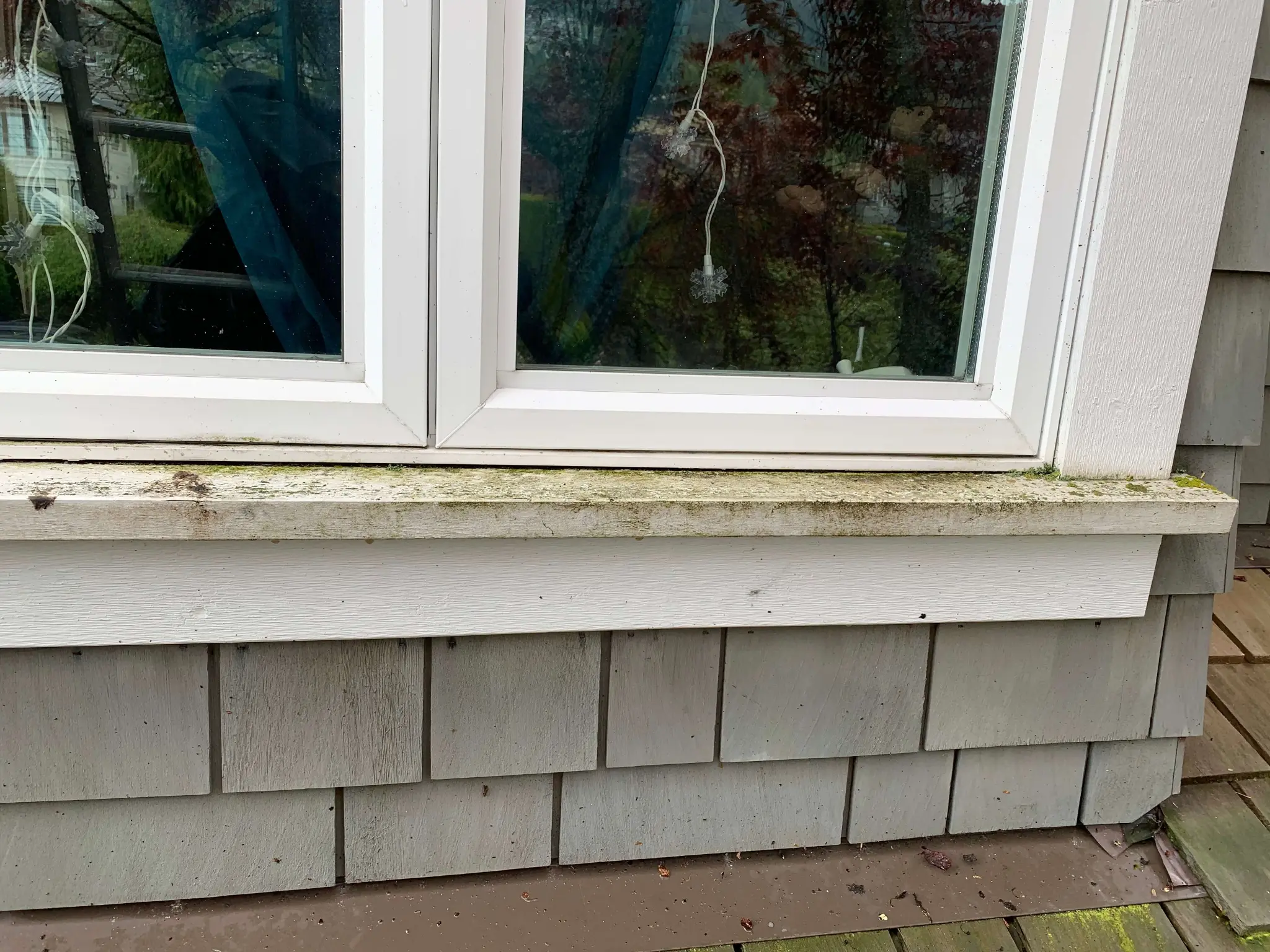 Before stain restoration, exterior view one at James’s North Vancouver home
