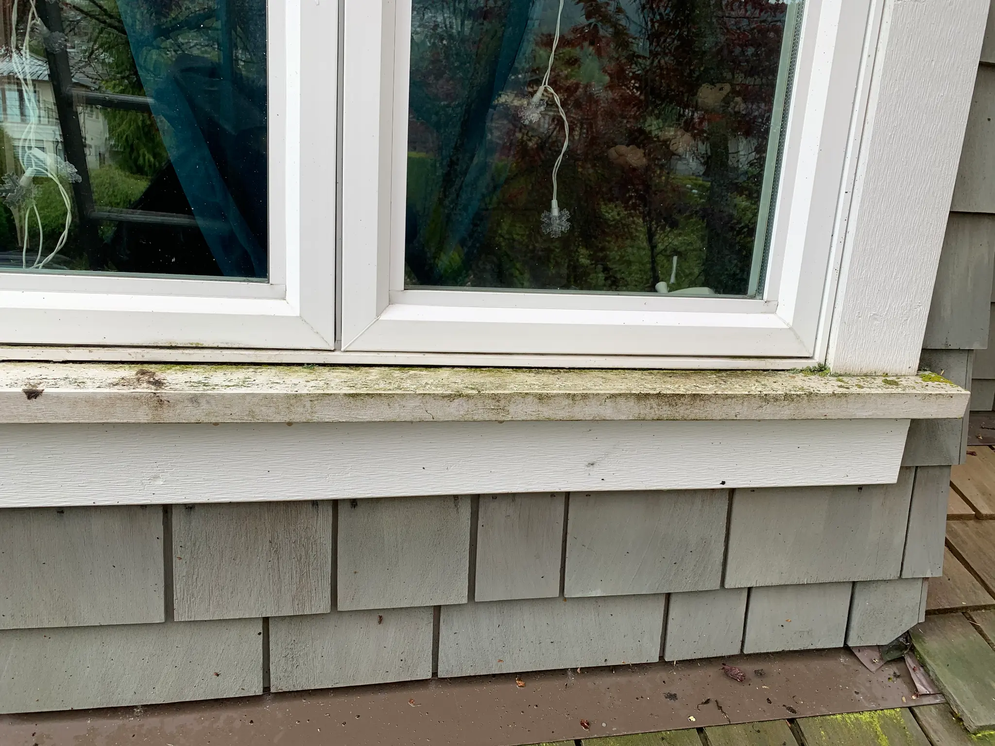 Before stain restoration, exterior view seven at James’s North Vancouver home