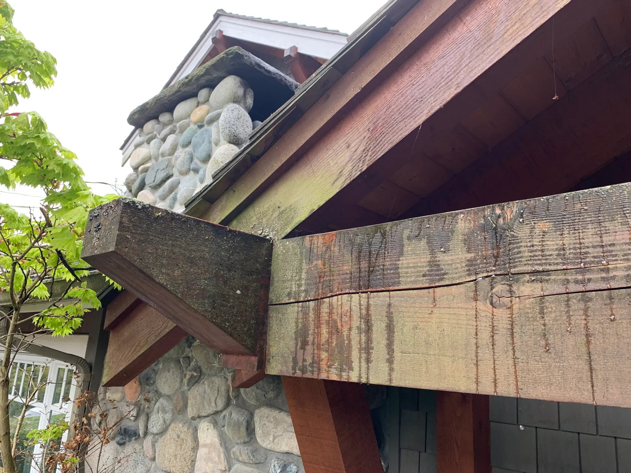 Before stain restoration, exterior view nine at James’s North Vancouver home