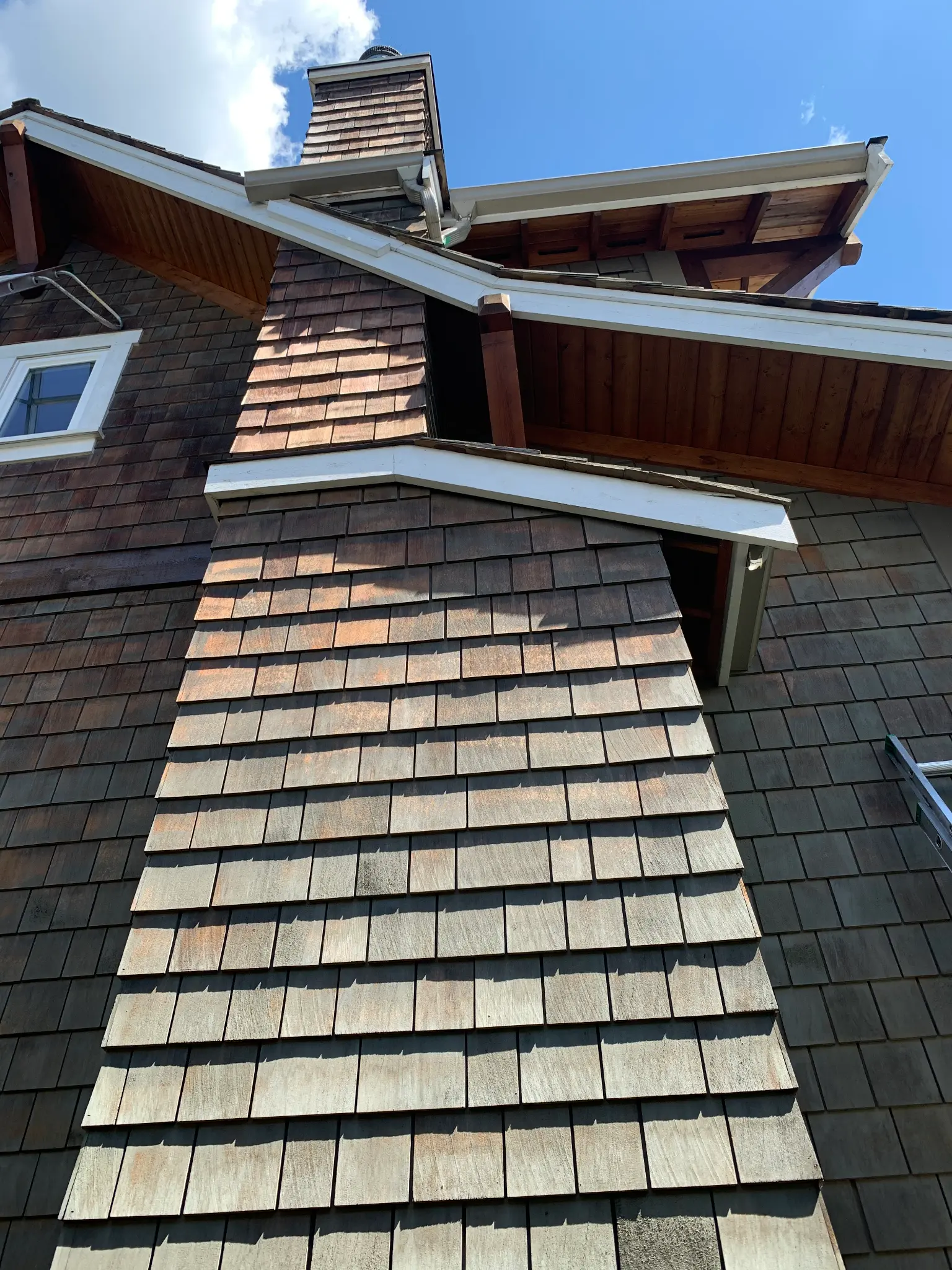 Before stain restoration, exterior view ten at James’s North Vancouver home