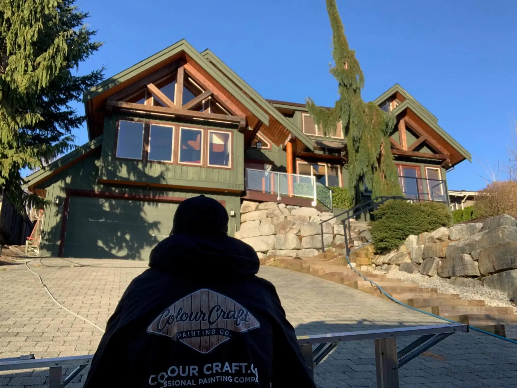 Colour Craft Painting van in front of completed Glacier View Dr project — Garibaldi Highlands Squamish BC