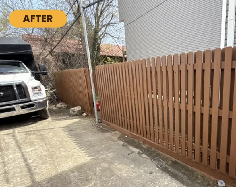 Deck railing after staining — Philadelphia PA, Sherwin-Williams SuperDeck Covered Bridge