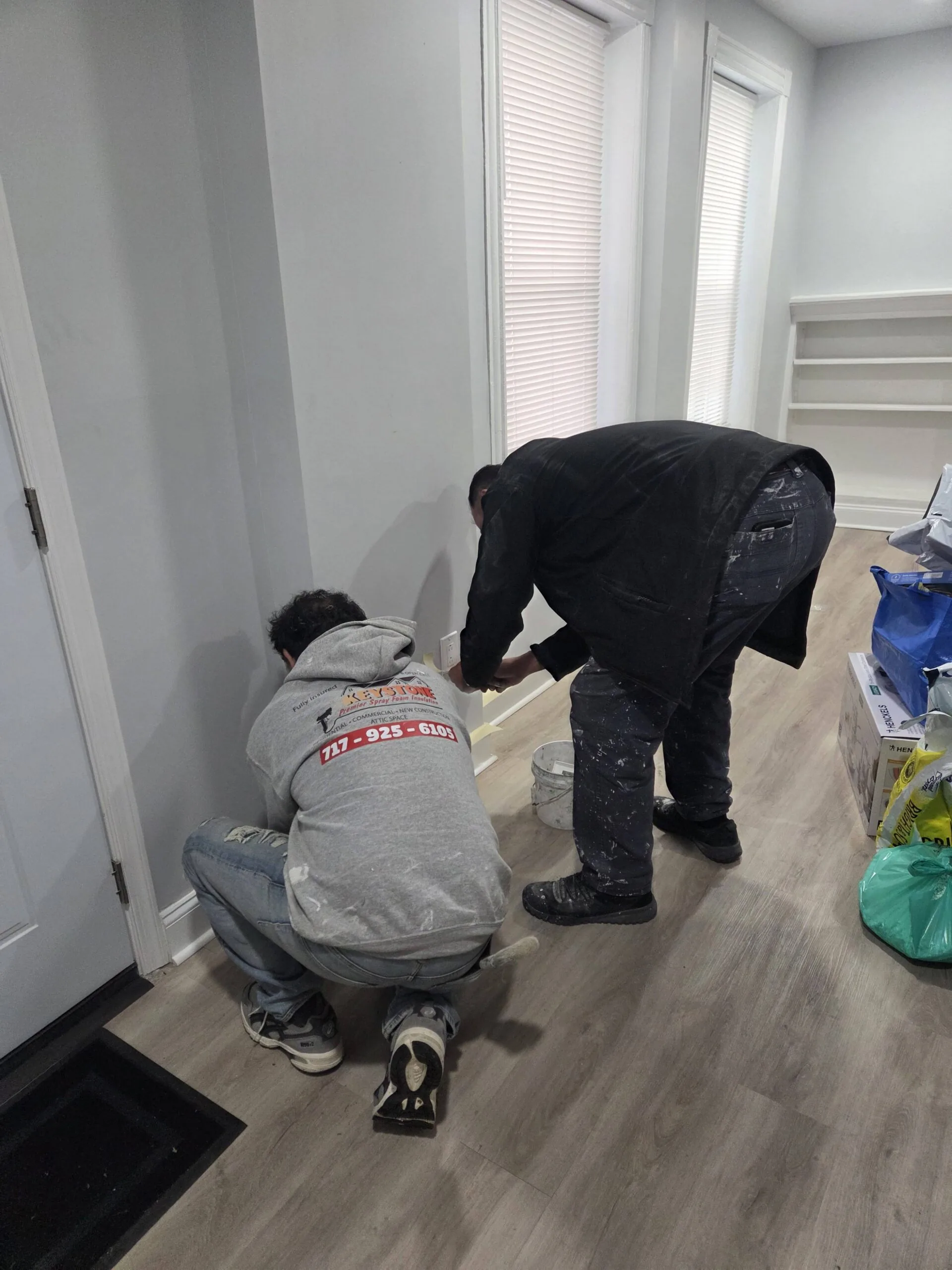 Dining room interior painting Philadelphia PA — black satin walls