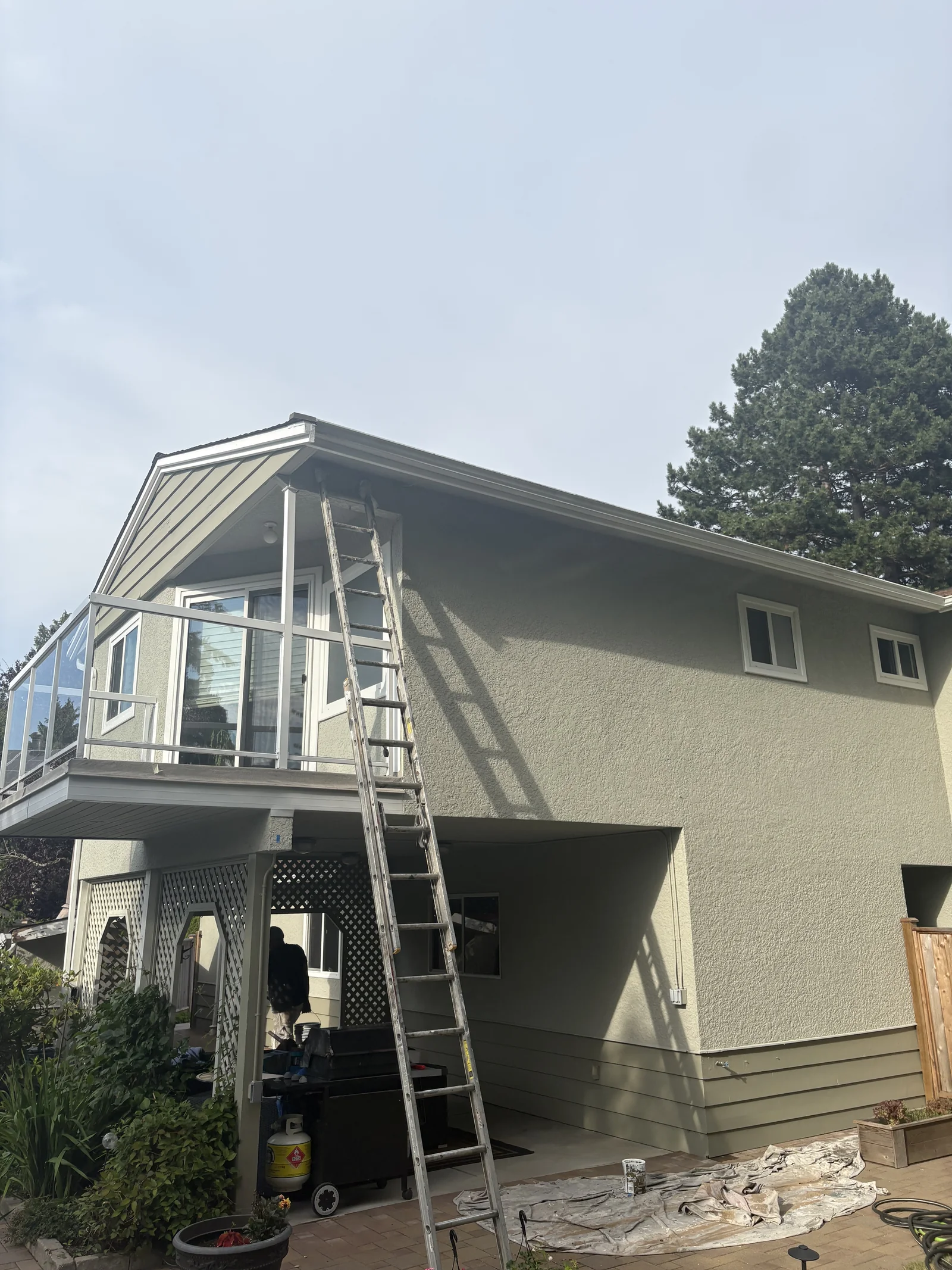 After — Sheila residence posts and trim, Tsawwassen Delta BC — Crushed Ice accent