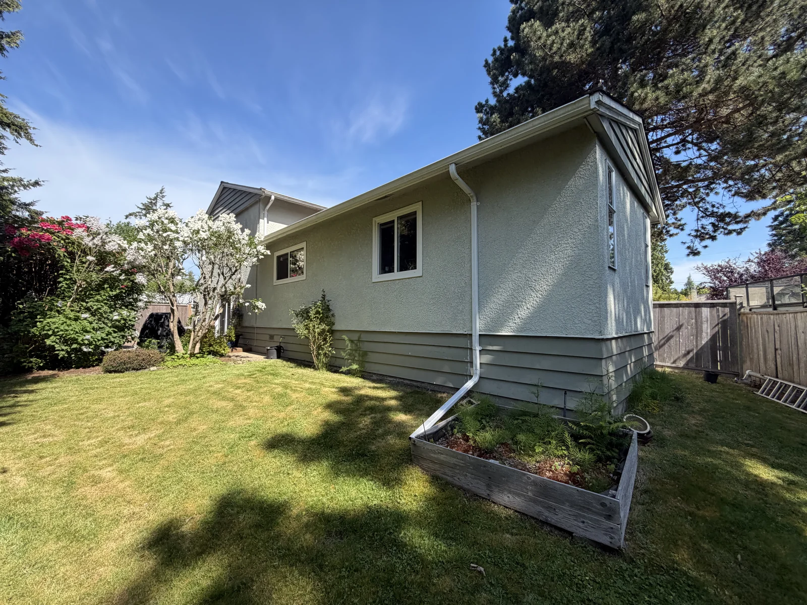 Before — Sheila residence corner detail, Tsawwassen Delta BC — before exterior repaint