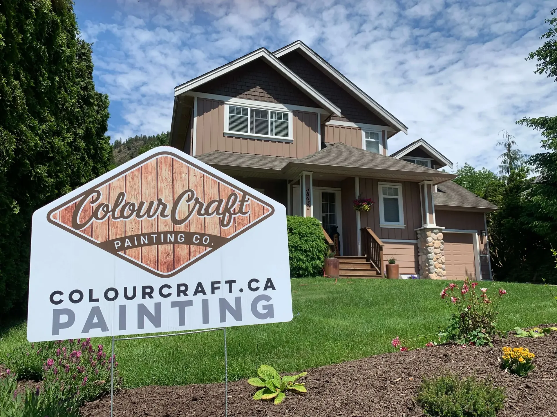 Completed front view — exterior painters Valley Cliff Squamish BC