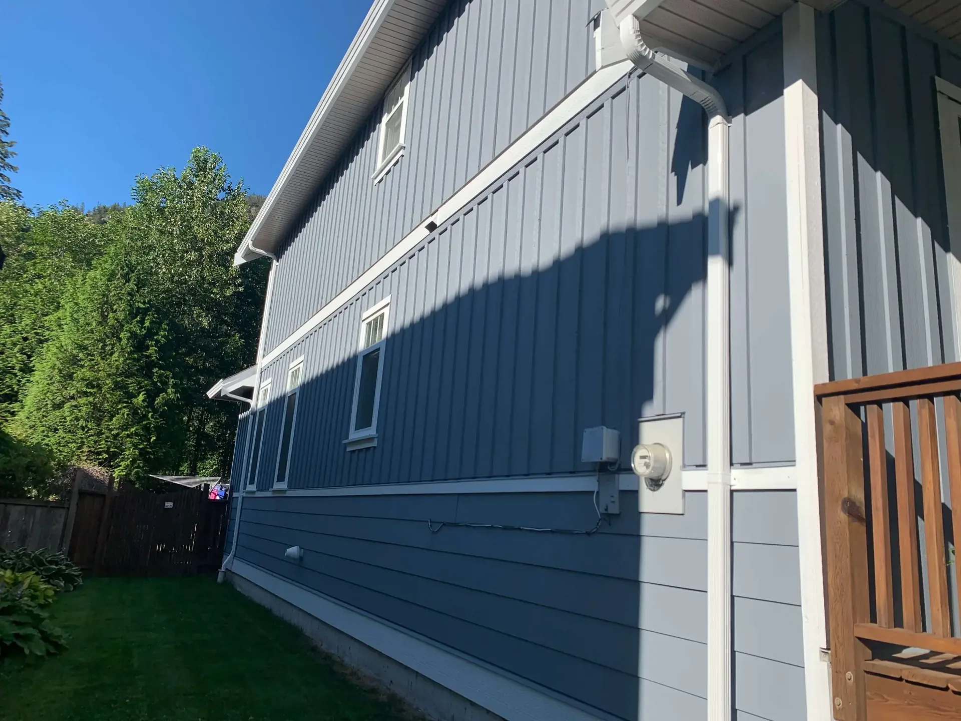 Side detail after exterior painting — Squamish BC exterior painters